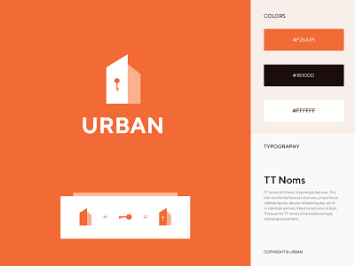 URBAN - Real Estate Logo brand branding design estate flat house icon identity logo mark minimal property real rent sell typography urban