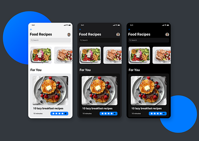 Food Recipe app dark mode design food gradients recipe recipes shadows typography ui ui ux user experience user inteface ux