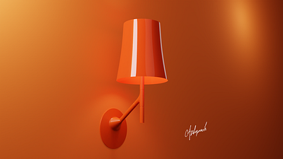 Modern Wall Lamp 3dproduct animation blender blender3d blendercycles brand branding colours design flat lamp minimal mockup design orange photorealism product design