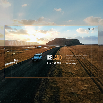 Iceland Camping Trip Landing Page 4wd camping car design mockup digital design iceland interface interface mockup interfacedesign trip ui uidesign uiux ux web webdesign website website design