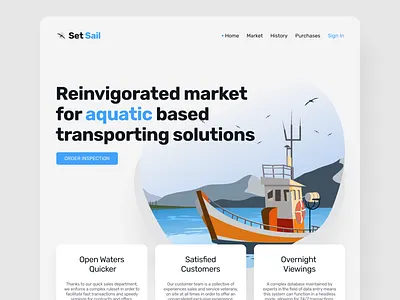 Set Sail Market Platform Landing Page landingpage ui uiux webdesign