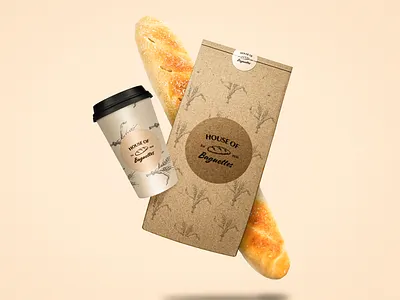 House of baguette bakery branding bread logo packaging