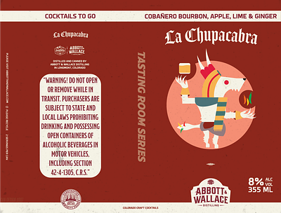 La Chupacabra Canned Cocktail aztec branding canned cocktail colorado culture cultures distillery label design labels mexico product design