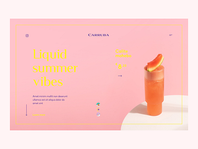 Carruba - landing page clean cocktails colors drinks fresh fruits landing landing page landingpage light minimal price product ui uiux ux web web design webdesign website