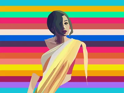 Saree and Psychedelia bangali bengali psychedelic psychedelicart saree sharee