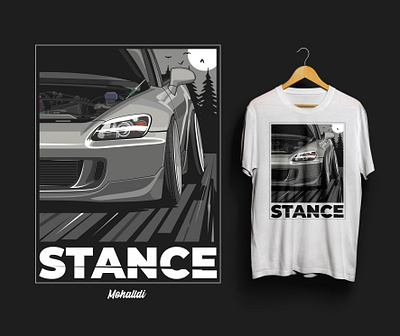 Honda S2000 Stance Sport Cart Illustration automotive car car clothing car design car illustration car poster design drift honda illustration race s2000 sport sport car t shirt tee vector vehicle