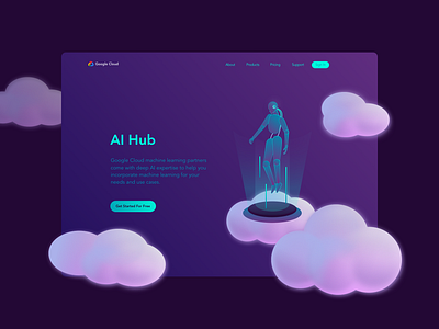 Google Cloud Resign ai dailyui 003 google cloud landingpage web