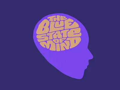 The Blue State of Mind blue brain chakra clientwork custom lettering design hand drawn handlettering illustration itsjerryokolo jerryokolo logo logotype man meditation mind procreate psychedelic think typography