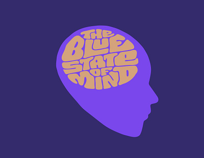 The Blue State of Mind blue brain chakra clientwork custom lettering design hand drawn handlettering illustration itsjerryokolo jerryokolo logo logotype man meditation mind procreate psychedelic think typography