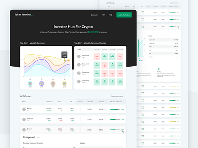 Token Terminal Web App crypto cryptocurrency dashboad ui ux web design