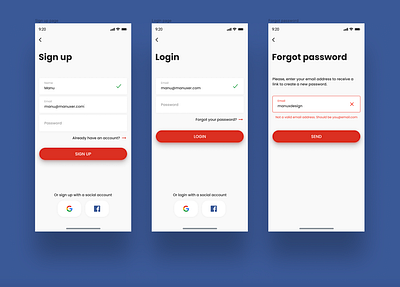 Login and Sign Up Screens app design ecommerce figma mobile app design mobile landing page product design sign in sign up ui ui ux ux