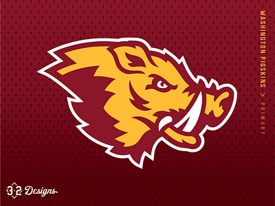 Washington Pigskins (Concept) concept dc design district of columbia esports football helmet hogs jersey logo nfl pigs rebrand redtails redwolves sports warthog washington washington dc washington redskins