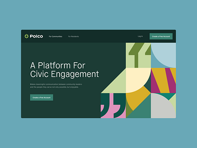 Polco Site brand brand design civics compass identitydesign logo policy politics ui ux