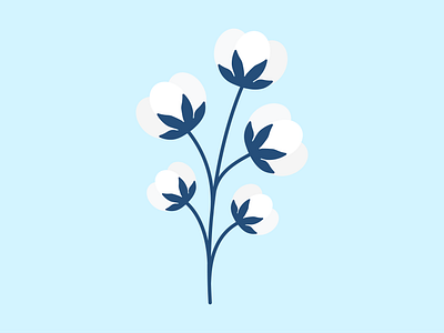 Day 224 - 366 Days of Illustration Challenge - MintSwift branch cotton cotton anniversary cotton ball cotton branch cotton wedding anniversary digital illustration flat design flat illustration flatdesign flower foliage illustration illustrations illustrator mintswift plant vector art vector illustration wedding anniversary