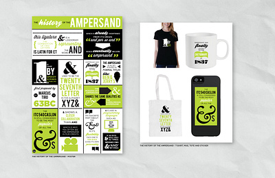 The History of the Ampersand ampersand branding design flat green illustration illustrator mug portfolio poster print shirt sticker tote