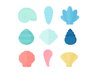 Day 226 - 366 Days of Illustration Challenge - MintSwift beach digital illustration flat design flat illustration flatdesign illustration illustrations illustrator maritime mintswift nautical ocean scallop sea seashell seashells shells summer colours vector art vector illustration