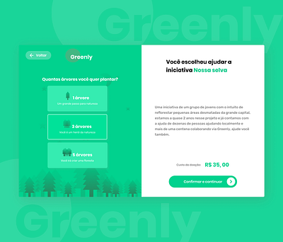 Greenly - Pagina de seleção cards figma illustration minimal minimalism nature ui vector web webdesign