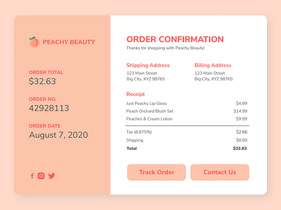 Daily UI (Day 17) - Email Receipt dailyui dailyui 017