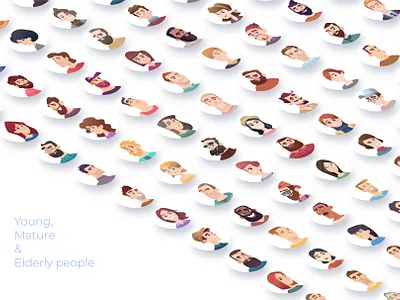 People Avatars app avatars cartoon character design face graphic design icons illustration logo man mobile modern people ui ux vector web website design woman