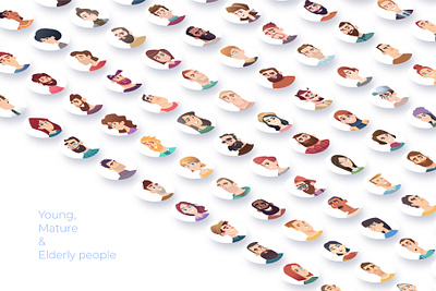 People Avatars app avatars cartoon character design face graphic design icons illustration logo man mobile modern people ui ux vector web website design woman