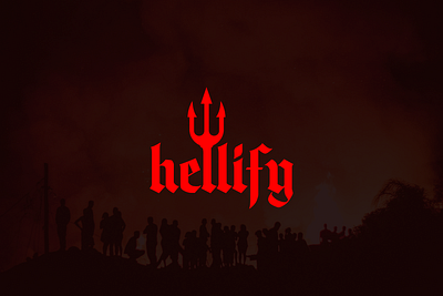 Hellify branding evil evil logo flat design flat logo flat logo design flatdesign hell logo logo design red logo redesign vector