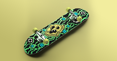 Surreal Spongebob Skateboard Deck cartoon design fan art illustration skate skateboard skateboard graphics skateboards spongebob surreal