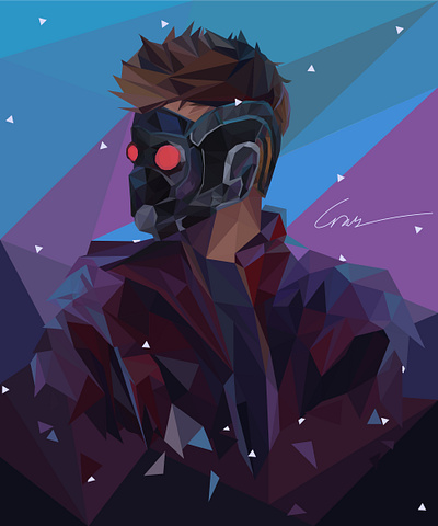 Starlord Low-Poly design flat illustration vector