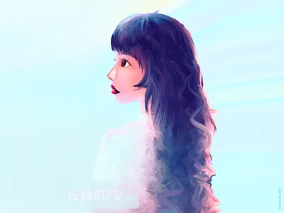 Asian girl portrait illustration beautiful doozie girl glow illustration modest pretty 个性 女票 配色 高
