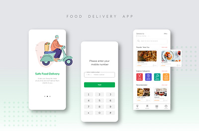 Safe food delivery app adobexd app app design branding clean covid19 design food app food delivery app illustration minimal ui web