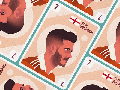 Football Legends Cards - Beckham avatar beckham character color david beckham design flat illustration football illustration legends sports textured illustration