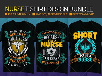 Nurse T-Shirt Design Bundle branding branding tshirt design custom t shirt design funny tshirt graphic design illustration t shirt design trendy t shirt typhography