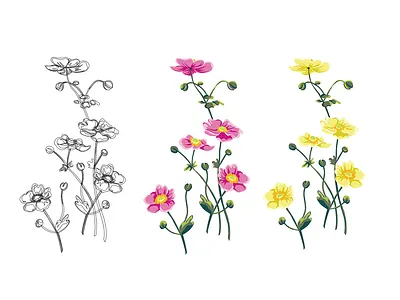 flowers fabric design fabric pattern flowers illustration pattern textile vector