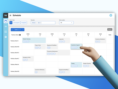 Maintenance management and scheduling assign desktop desktop design dispatch figma maintenance saas saas app saas design scheduling task management ui ux work order