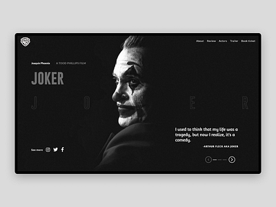 Joker dark web ui 2020 dark ui dc comics flat interface minimal trending uidesign uiux wb webdesign webinterface