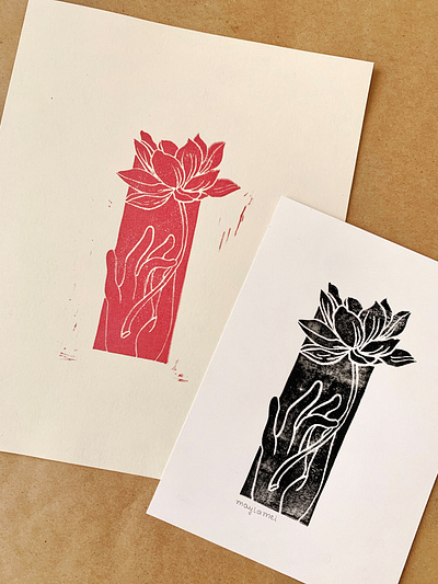 Original Lotus Linocut Art Print adobe adobe fresco adobe illustrator adobe photoshop art art print art prints artist artwork artworks design flower graphic design illustration lotus print design procreate vietnam vietnam artist vietnam artist