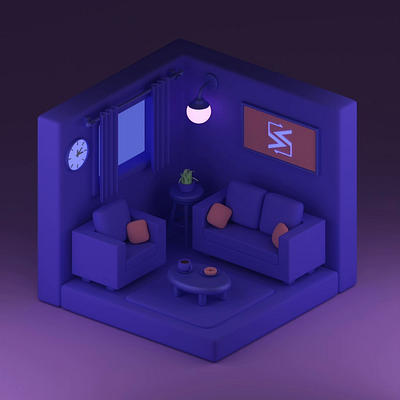 3D Isometric Room | Motion Graphics 3d animation blender cute cycles graphic design graphics illustration isometric motion graphics stylized