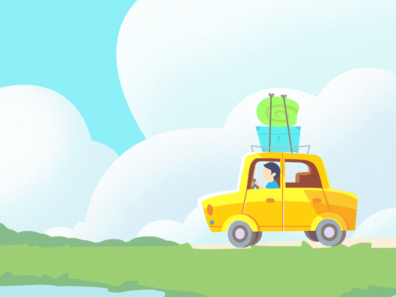 A yellow day off ! color flat gif happy illustration