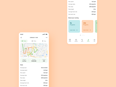 Running app app application design design app flat map minimal mobile app design plan run runningapp track ui ux