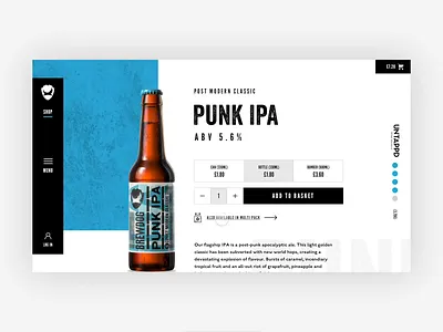 BrewDog | Product page design interactions layout protopie prototype prototyping ui ui design uidesign visual design web design website