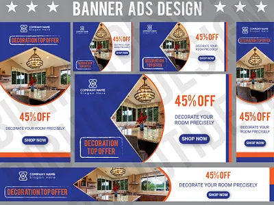 Banner Ads Design of Room Decoration Offer adobe ads ads design adsense background banner banner ad banner ads banner design banners bar blue branding business decoration design dribbble graphics design offer room