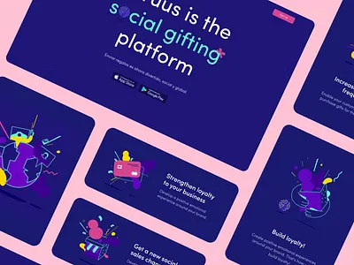 Website Animation for Altrüus Gifting Company app cards gift giving gifting landing page website