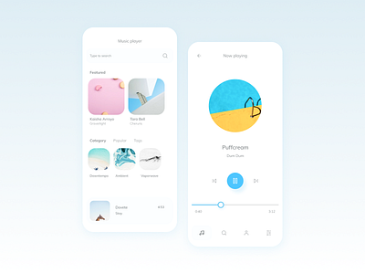 Music app app application clean design flat minimal mobile mobileapp music music app music player summer ui ux uxui