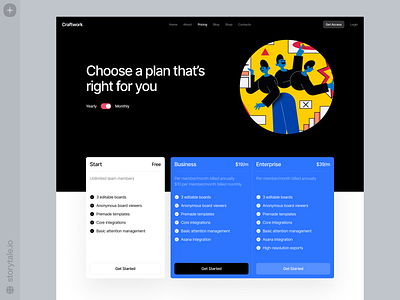 Superb Illustrations 🔵 blue bright business colorful contrast dark design digital homepage illustration modern plan prices pricing product storytale superb theme ui web