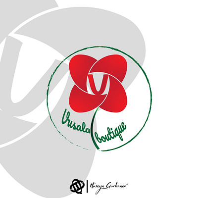 "Vusala boutique" logo design design dizayn icon illustration logo minimal typography ui vector