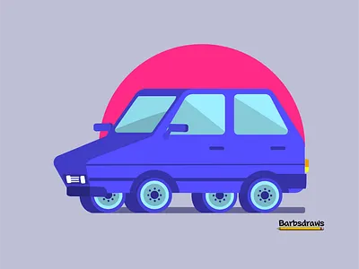 Car design flat illustration minimal vector