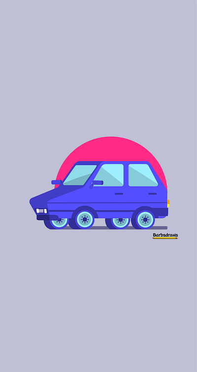 Car design flat illustration minimal vector