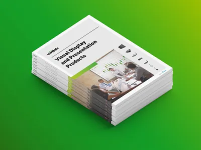 Vivitek — Visual Display and Presentation Products book branding catalog colorful design display gradient logo minimalism presentation print screen