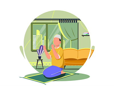 Pray and Try adobe illustrator character character design design flat illustration flatdesign illustration illustration art islamicart simple design vector