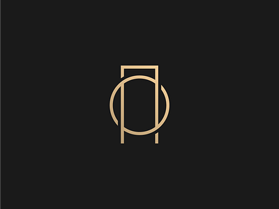 Monogram ОП branding design geometry gold icon identity lineart logo logotype mark minimal modern monogram sharp symbol vector