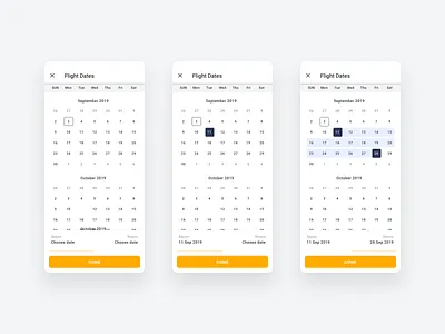 Calendar app flat ios mobile product screen ui ux